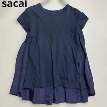 sacai 백 플레어 시어 티셔츠 이소재