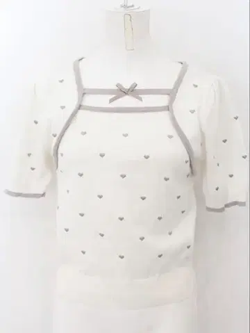 evelyn 하트 리본 니트 핑크