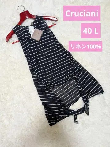 Cruciani/크루치아니 이탈리아제 린넨 100% 슬리브리스 티셔츠