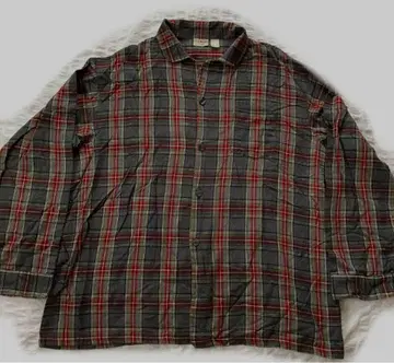 엘엘빈 L.L.Bean 체크 무늬 오픈 카라 파자마 셔츠