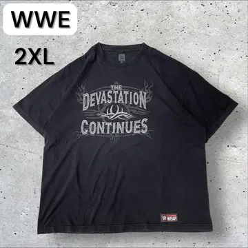 WWE 월드 레슬링 엔터테인먼트 블랙 양면 프린트 티셔츠 2XL