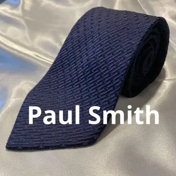 Paul Smith 폴스미스 네이비 실크 넥타이 격자 무늬 체크 새상품급