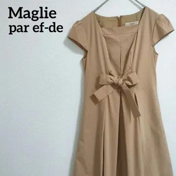 Maglie par ef-de 허리 리본 플레어 원피스 스퀘어넥