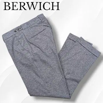 최근 BERWICH 테이퍼드 팬츠 슬랙스 버튼 플라이 그레이 M