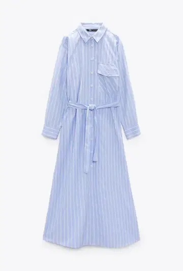 ZARA 스트라이프 롱 셔츠 원피스 S