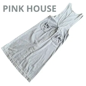 PINK HOUSE 점퍼스커트 롱 원피스 피코프릴 리본
