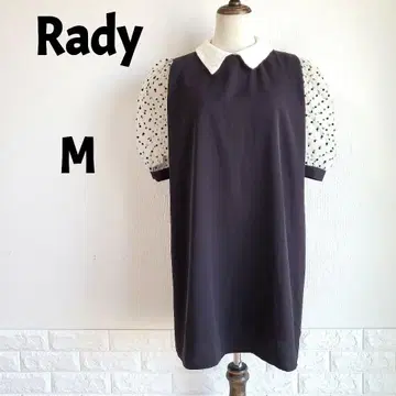 [미사용 택 포함] Rady 퍼프 슬리브 원피스 옷깃 레이스 튤 M