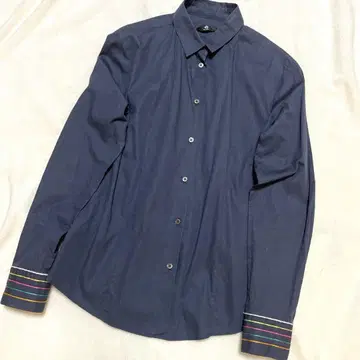 [새상품급] PAUL SMITH 소매 컬러풀 네이비 긴팔 셔츠
