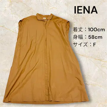 새상품급 IENA 겨자색 슬리브리스 셔츠 원피스 F 사이즈