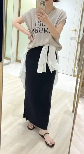 LOUNGEDRESS 분또 ZIP 타이트 스커트 F 블랙