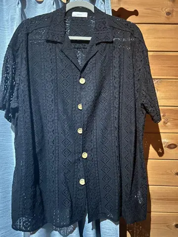 MUHET 레이스 셔츠 (XL 사이즈 블랙)