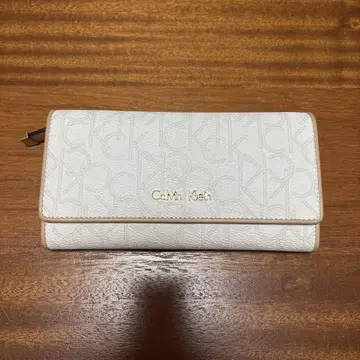 Calvin Klein 로고 장지갑 화이트