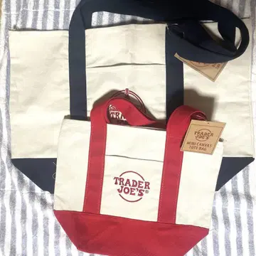 택 포함 새상품 트레조 인기 토트 레귤러 네이비와 미니 빨간색 세트