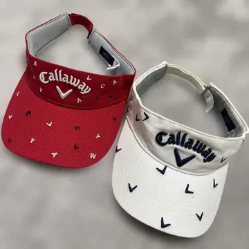 Callaway 골프 여성용 선바이저 화이트 레드 2세트