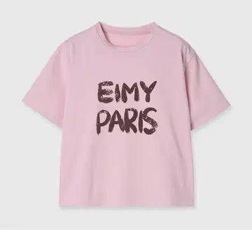 eimy istoire 페인트풍 로고 EIMY PARIS T셔츠 핑크