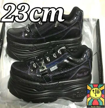 라이브 새상품 23cm yosuke 초통굽 스니커즈 뱀 패턴 SR 블랙