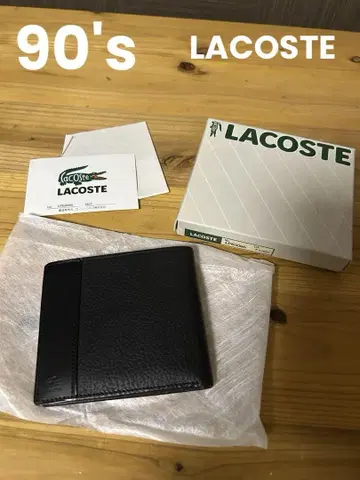 LACOSTE 접이식 지갑 블랙 라코스테 가죽 지갑 올드 레더