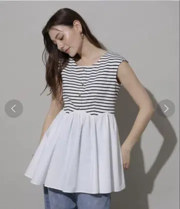 택 포함 미사용 새상품 Rirandture 프렌치 페플럼 티셔츠