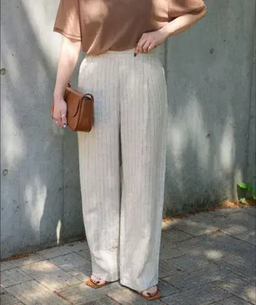 B.C STOCK 프렌치 린넨 스트레이트 팬츠 베이지 S
