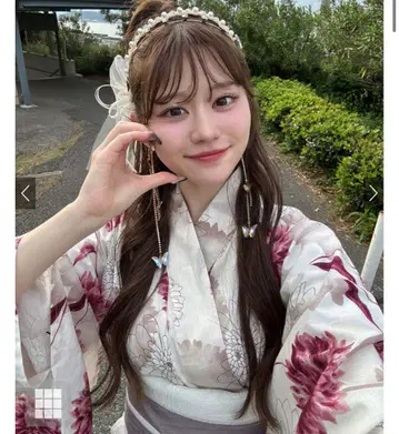 달리아 패턴 유카타 세트[tu1496]