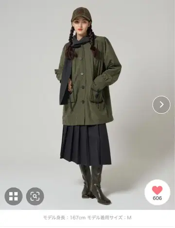 스톨 포함 후디 코트 TINA:JOJUN