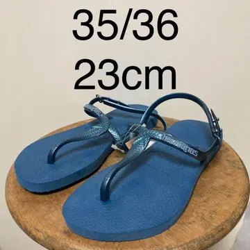 Havaianas 비치 샌들 2켤레, 파랑 보라색, 23cm