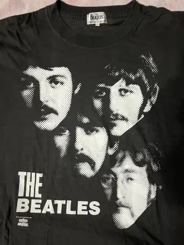 THE BEATLES 미국제 블랙 티셔츠 프론트 & 백 프린트 있음