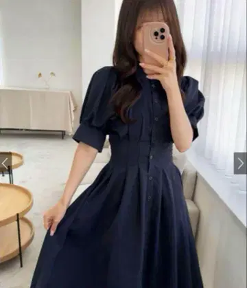 GRL 백 레이스업 턱 셔츠 원피스 S 사이즈