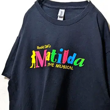 길단 로알드 달 마틸다 뮤직 티셔츠 블랙 L 구제 의류