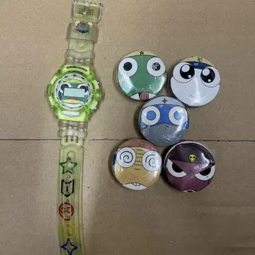 개구리 중사 케로로 캐릭터 시계와 압축 타월 5종 컴프 세트