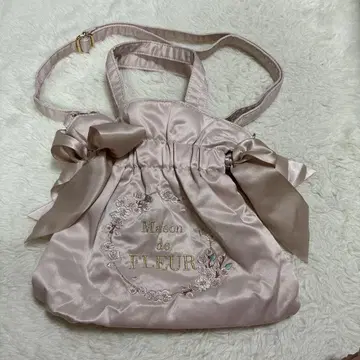 메종 드 플뢰르 더블 리본 2Way 토트백 핑크