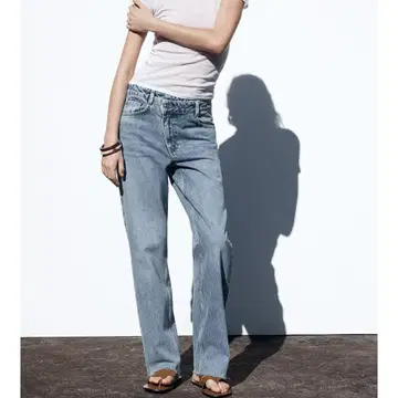 ZARA JEANS Z1975 스트레이트 하이웨스트 크로스 웨스트