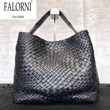 [새상품급] FALORNI 인트레차트 블랙 램 가죽 원핸들 백