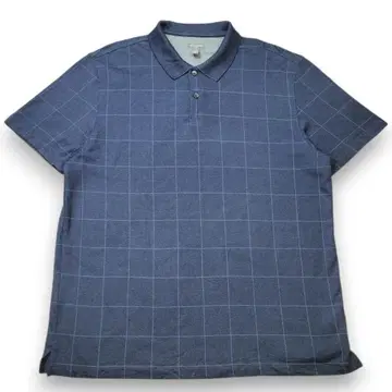 VAN HEUSEN FLEX 체크 무늬 피케 셔츠 XL / 네이비 계열
