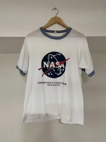 NASA 로고 티셔츠 L 사이즈 화이트