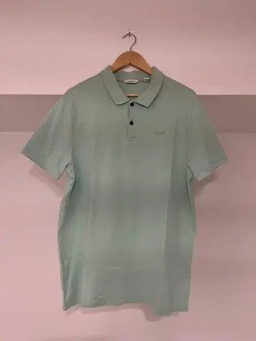 Calvin Klein 민트 그린 피케 셔츠