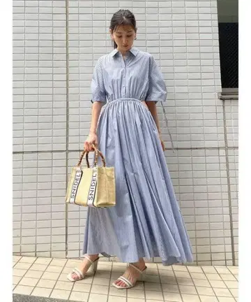SNIDEL Sustainable 백 슬릿 셔츠 원피스