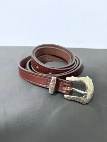 새상품급 Monitaly 모니터리 가죽 웨스턴 벨트 브라운