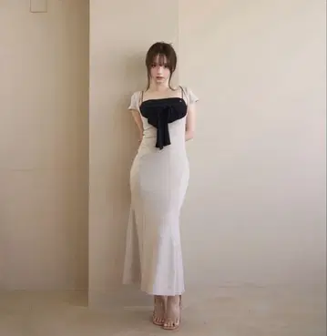 andmary Lady like long dress 베이지