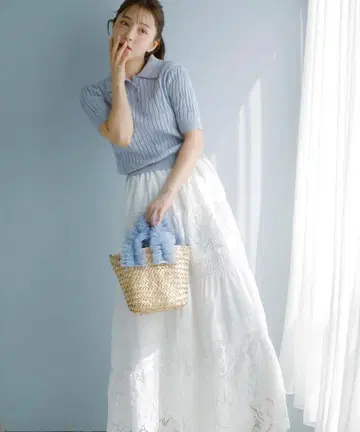 노엘라 레이스 절개 스커트