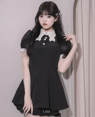 pium 리본 컬러 셋업 블랙