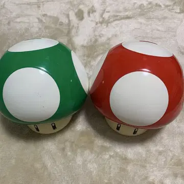 [ 2개 세트 ] 슈퍼 마리오 슈퍼 버섯 & 1UP 버섯 저금통