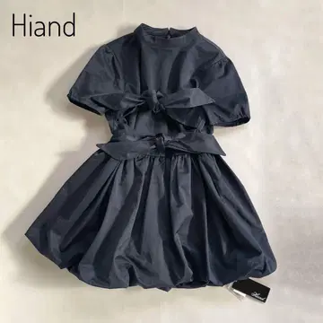 [택 포함 새상품] 하이앤드 더블 리본 벌룬 상의 네이비 페플럼