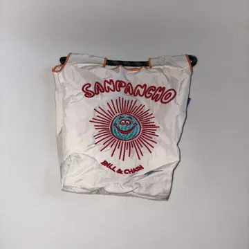 SANPANCHO 에코백 선버스트 자수 화이트