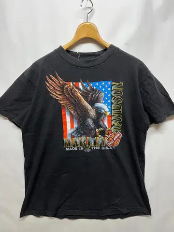 90's 양호 할리데이비슨 USA 제작 이글 프린트 반팔 티셔츠 L