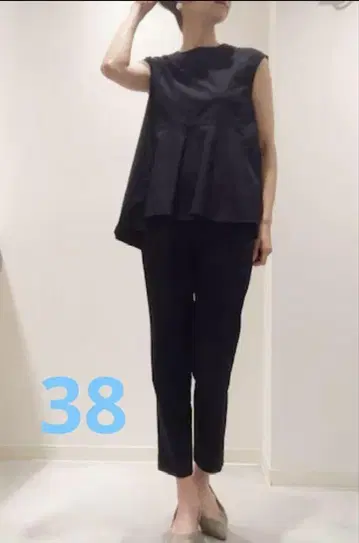 브라민 페플럼 블라우스 상의 네이비 38 M