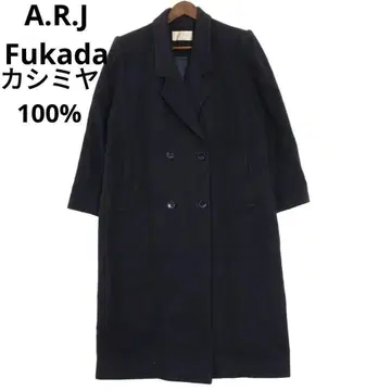 A.R.J Fukada 캐시미어 100% 고급 롱 코트 여성용