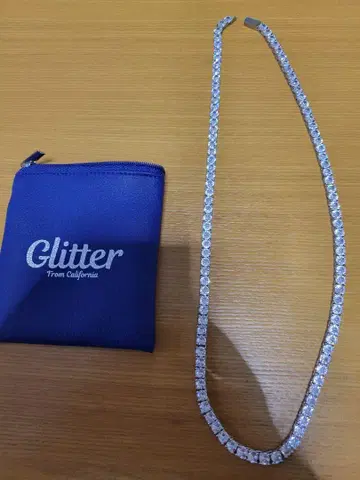 Glitter 실버 큐빅 목걸이
