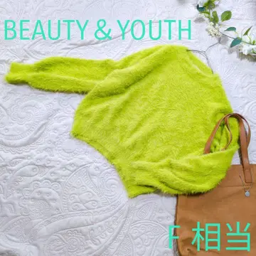 [ BEAUTY & YOUTH ] 그린 긴팔 니트 F 사이즈 손가락 구멍