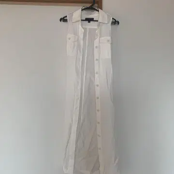 바나나 리퍼블릭 슬리브리스 셔츠 원피스 XS 화이트